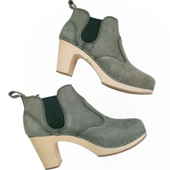 Swedish Hasbeens Shoes - Swedish HASBEENS Classic Chelsea gray nubuck leather ankle boot booties Sz 40 10